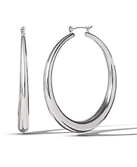 Jessica Simpson High Shine Silver Hoop Earrings