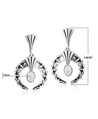 American West Jewelry Sterling Silver Mother of Pearl Fritz Casuse Oval Gemstone Naja Earrings