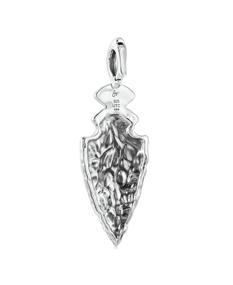 American West Jewelry Sterling Silver Denim Lapis Fritz Casuse Arrowhead Pendant Enhancer