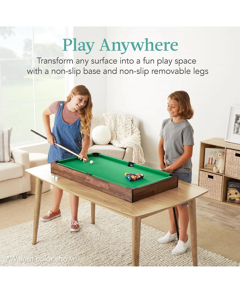 Best Choice Products 40in Tabletop Billiard Table, Pool Game Table w/ 2 Cue Sticks, Ball Set, Storage Bag
