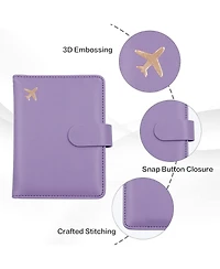 3p Experts Passport Storage Wallet with 6 Slots- Purple