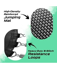 Plexalife Pumpkin-Shaped Outdoor Trampoline Set with Premium Top-Ring Frame Safety Enclosure, 14 Ft - Dark Green