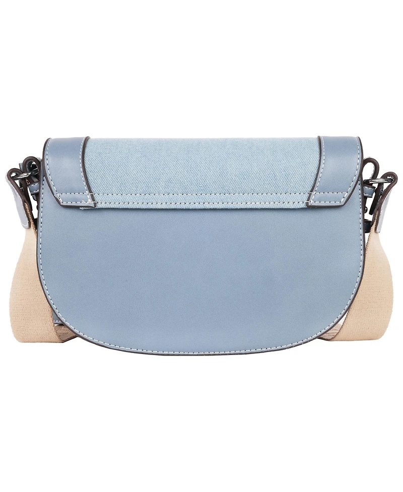 True Religion Dark Denim Logo Saddle Bag