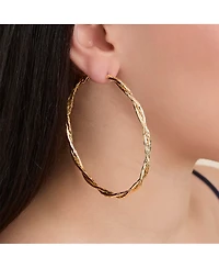 Jessica Simpson Light Gold Twist Hoop Earrings