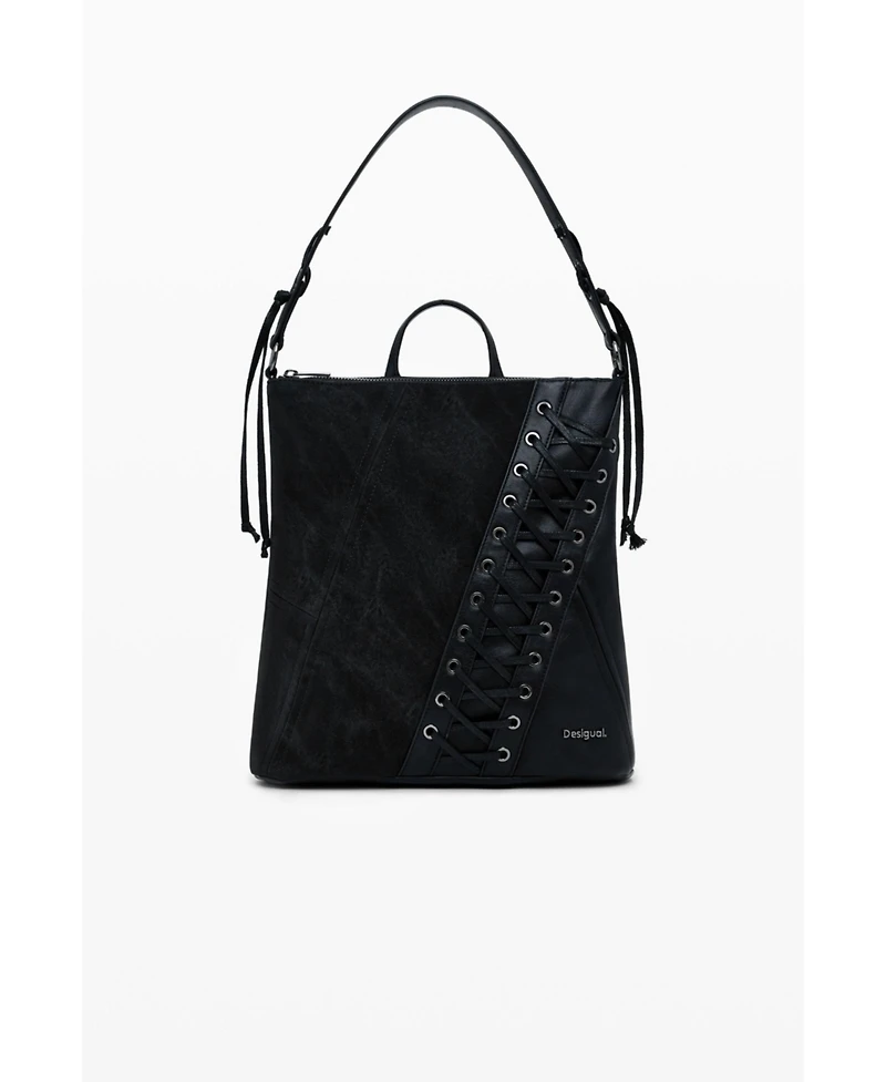 Desigual Women's Small corset-effect leather backpack