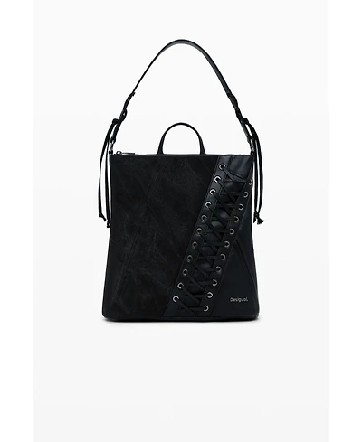 Desigual Women's Small corset-effect leather backpack