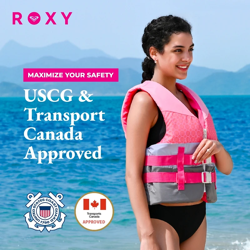 Roxy Uscg Approved Women s Life Vest, Lightweight Epe Foam and Drain Holes