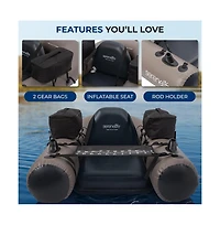 Inflatable Modular Fishing Kayak with Single-Action Hand Pump, Carry Bag, and Repair Kit