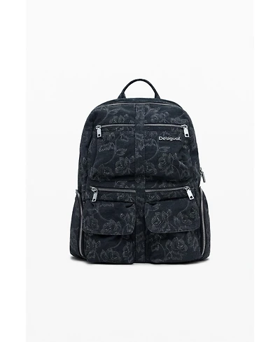 Desigual Women's Large embroidered denim backpack