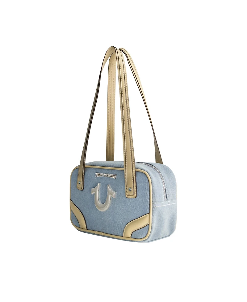 True Religion Small Denim Bowling Satchel