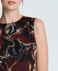 Kenneth Cole Women's Printed Side-Twist Sleeveless Midi Dress