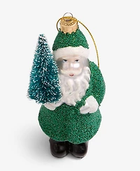 Holiday Lane Enchanted Emerald Green Santa Ornament, Macy's Exclusive
