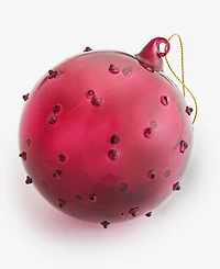 Holiday Lane Berry Tones Glass Clear Red Ball Ornament, Macy's Exclusive