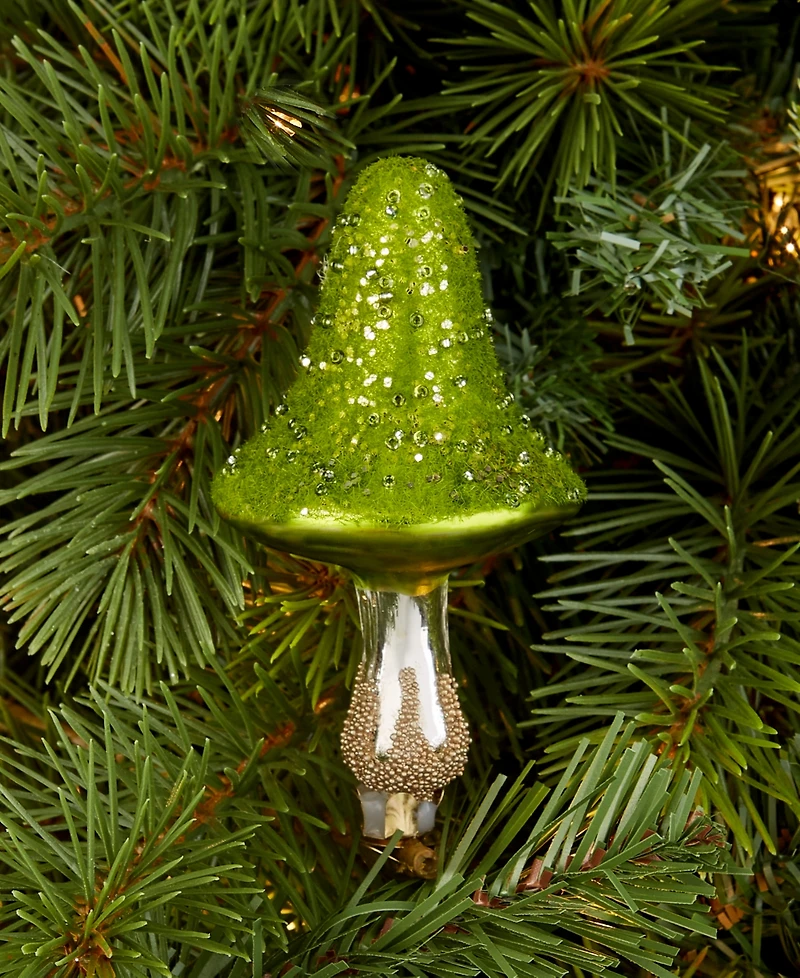 Holiday Lane Enchanted Forest Glass Mushroom Clip Ornament, Macy's Exclusive
