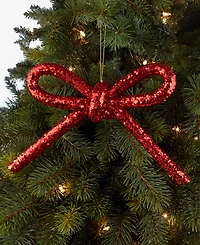 Holiday Lane Christmas Cheer Red Glitter Bow Ornament, Exclusively Made For Macy'S
