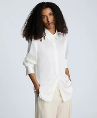 Kenneth Cole Women's Button-Front Satin Shirt