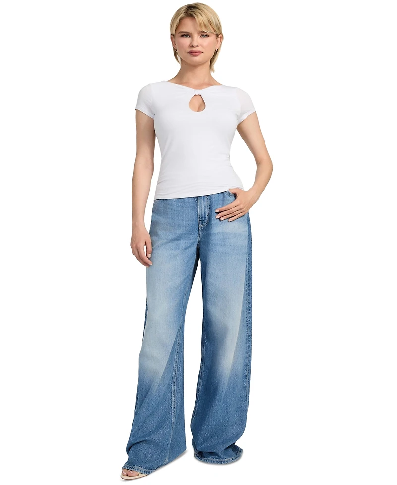 Guess Women's Joey Cutout Cap-Sleeve Top
