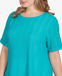 Ruby Rd. Plus Solid Crinkle Knit Top