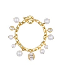 Vince Camuto Cultivated Pearl Crystal Charm Bracelet