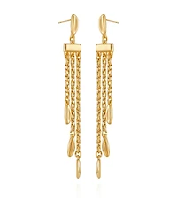Vince Camuto Long Gold Tone Chain Tassel Earrings