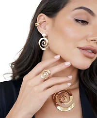 Ettika Aura Swirl Mother of Pearl Drop Earrings