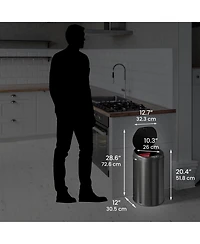 8 Gallon / 30 Liter White Stainless Steel Sensor Kitchen Trash Can with Odor Filter