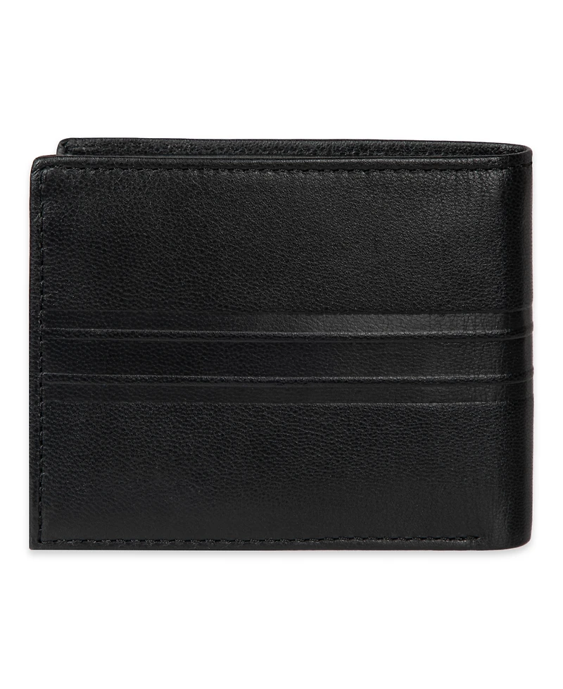 Tommy Hilfiger Men's Rfid Stripe Embossed Bifold Traveler Wallet