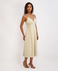 Siena Women's Stretch-Woven Sleeveless A-Line Dress