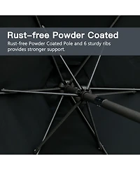 7.5ft 7.5ft Patio Umbrella with Crank and Push Button Tilt, Outdoor Table Market Umbrella with Aluminum Pole