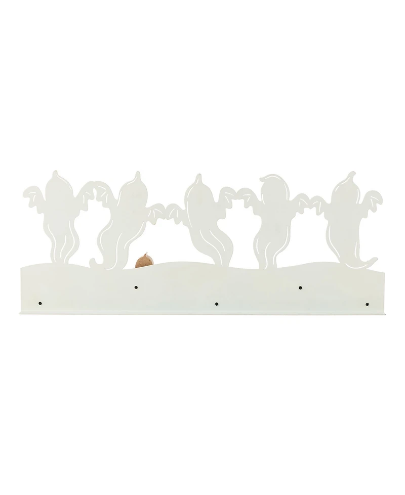 Glitzhome 7" Halloween Wooden Metal White Ghost Silhouette Countdown Table Sign