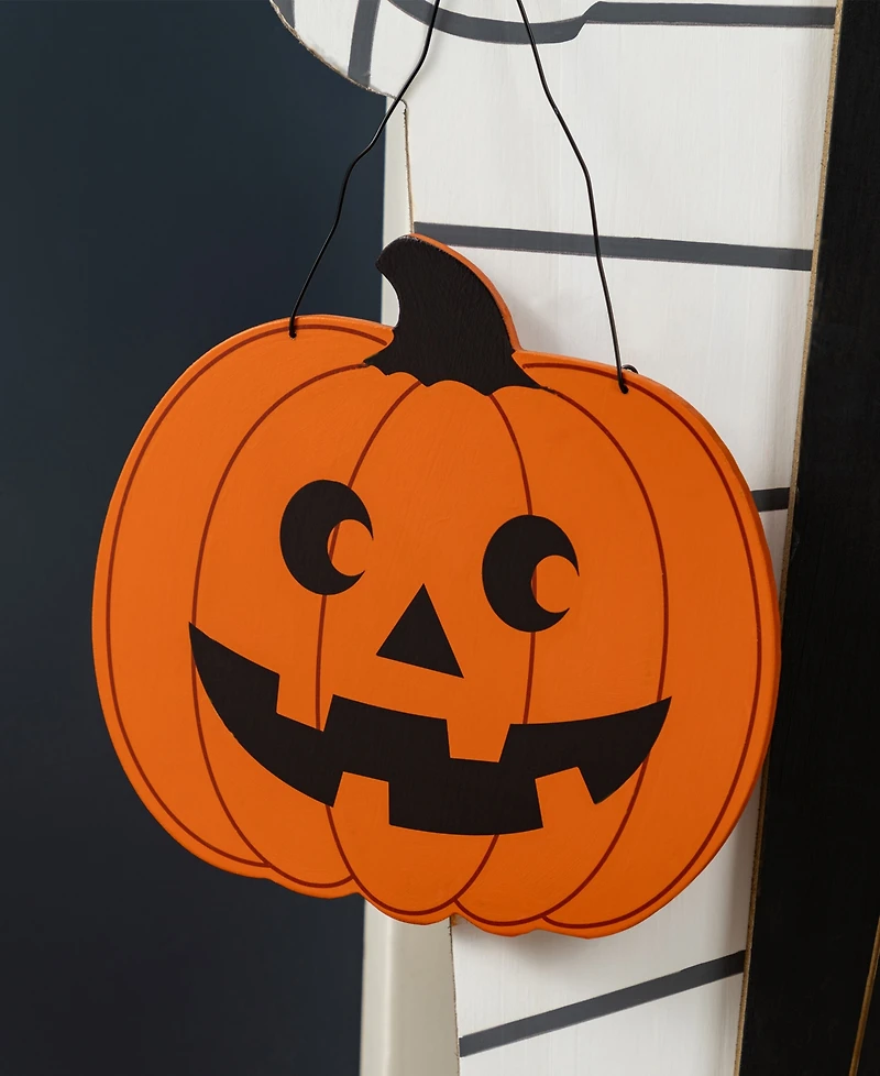 Glitzhome Halloween Wood Mummy and Welcome Coffin Porch Decor, Set of 2
