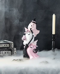 Glitzhome 12.75" Pink Halloween Polyresin Stacked Ghost Table Decor