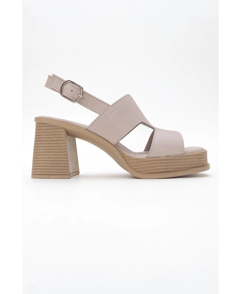Forever & Always Shoes Zennia Leather Platform Sandal (Women)