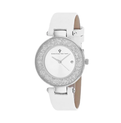 Christian Van Sant Women's Dazzle Silver Dial Watch