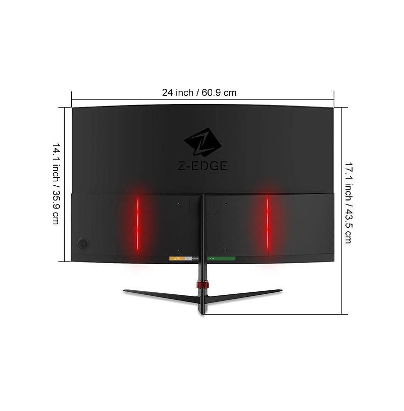 Z-edge 27 inch 1920 x 1080 Full Hd 200 Hz 1 ms Curved Gaming Monitor, Hdmi 2.1, Dp 1.4