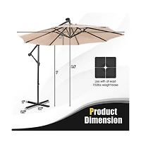 10 Feet Patio Cantilever Umbrella with Tilting System