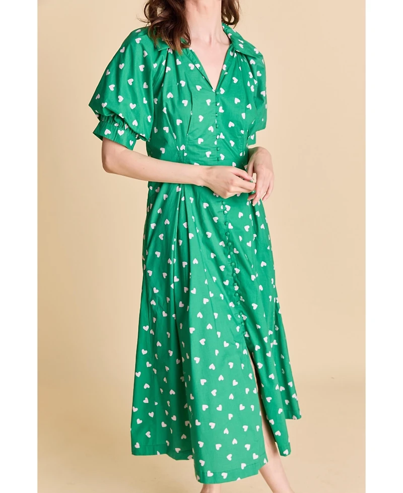 English Factory Women's Heart Printed Midi Dress