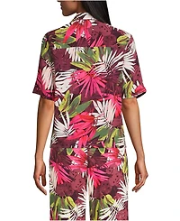 Lands' End Women's Rayon Short Sleeve Camp Shirt