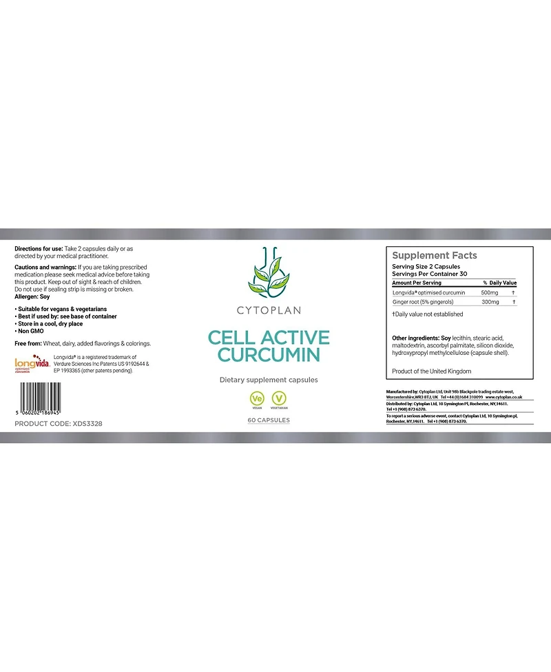 Cytoplan Cell-Active Curcumin Plus 60 (caps) Usa
