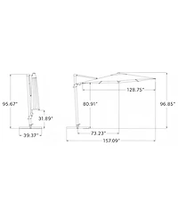 Mondawe 11FT Solefin Octagon Cantilever Umbrella with foot pedal