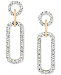 Wrapped in Love Diamond Pave Paperclip Drop Earrings (1 ct. t.w.) in 14k Gold, Exclusively at Macy's