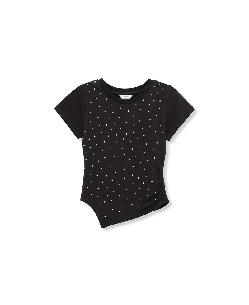H by Habitual Big Girls Studded Asymmetrical T-Shirt