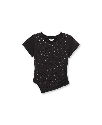 H by Habitual Big Girls Studded Asymmetrical T-Shirt