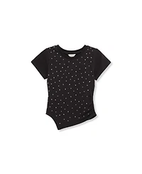 H by Habitual Big Girls Studded Asymmetrical T-Shirt