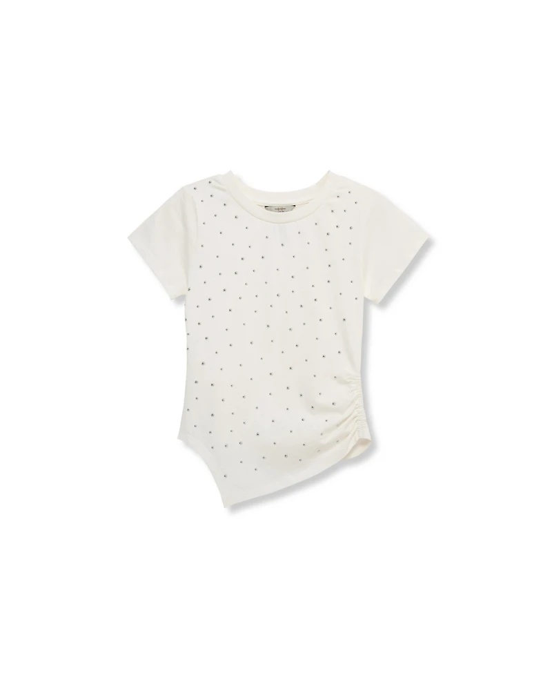 H by Habitual Big Girls Studded Asymmetrical T-Shirt