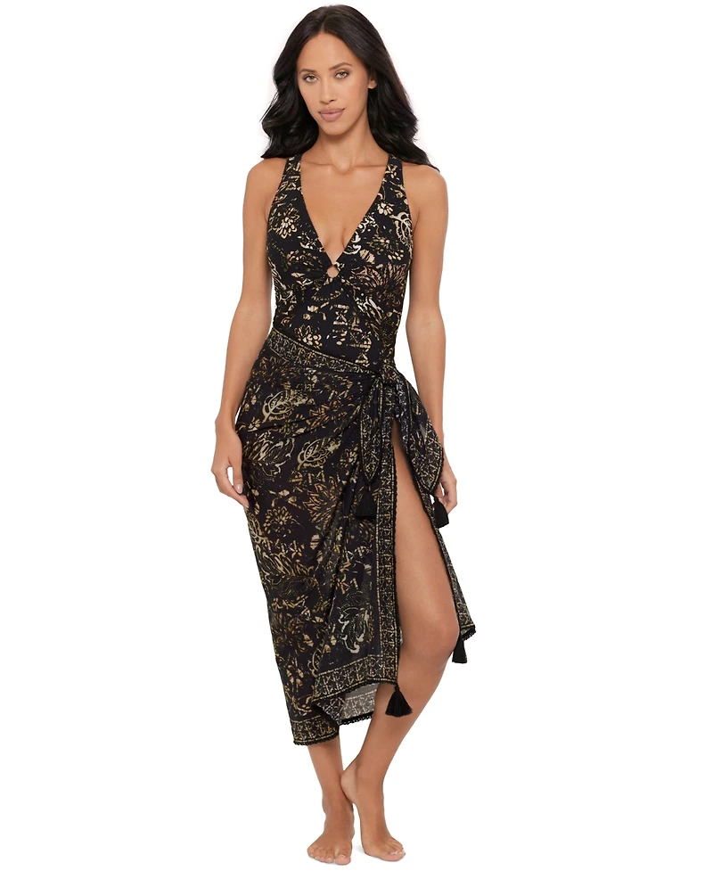 Magicsuit Women's Cotton Printed Tassel-Fringe Pareo