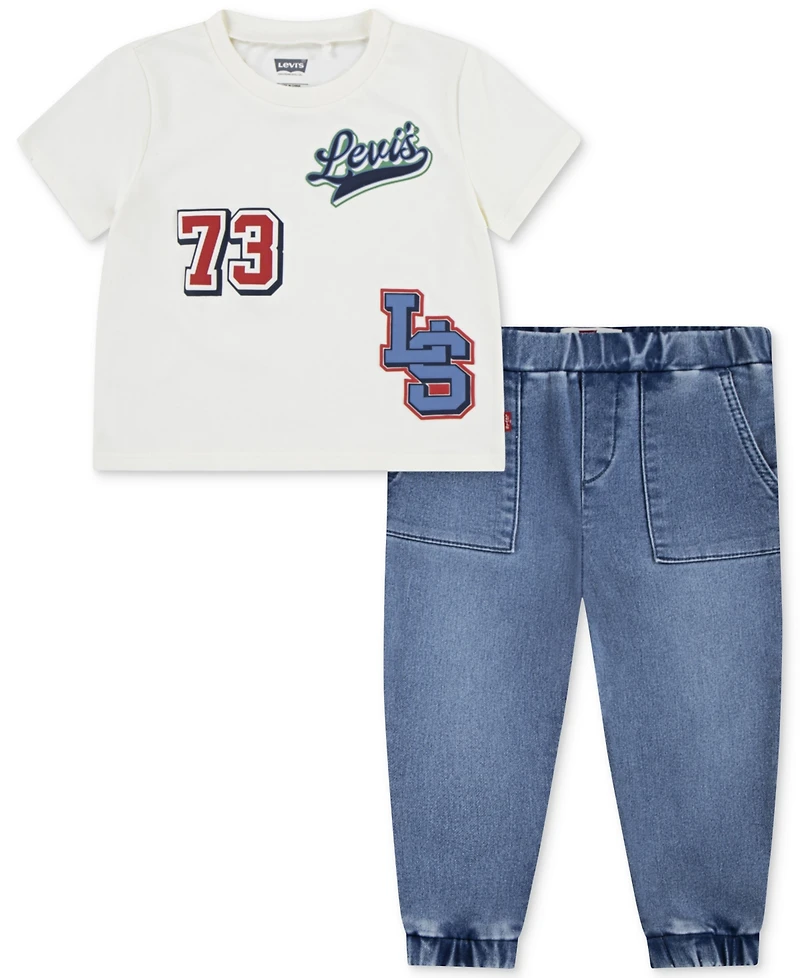 Levi's Baby Boys Varsity Patch T-Shirt & Jogger Pants