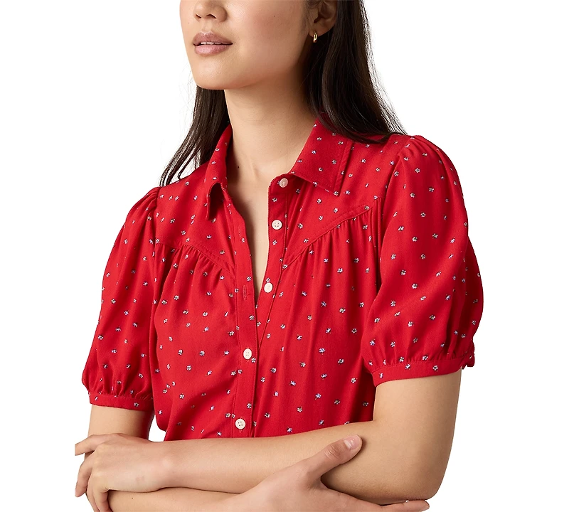 Levi's Women's Cotton Lea Button-Front Mini Dress