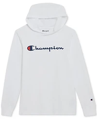 Champion Big Boys Signature Logo Long-Sleeve Hooded T-Shirt