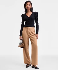 On 34th Women's Puff-Shoulder Long-Sleeve Henley T-Shirt, Macy's Exclusive